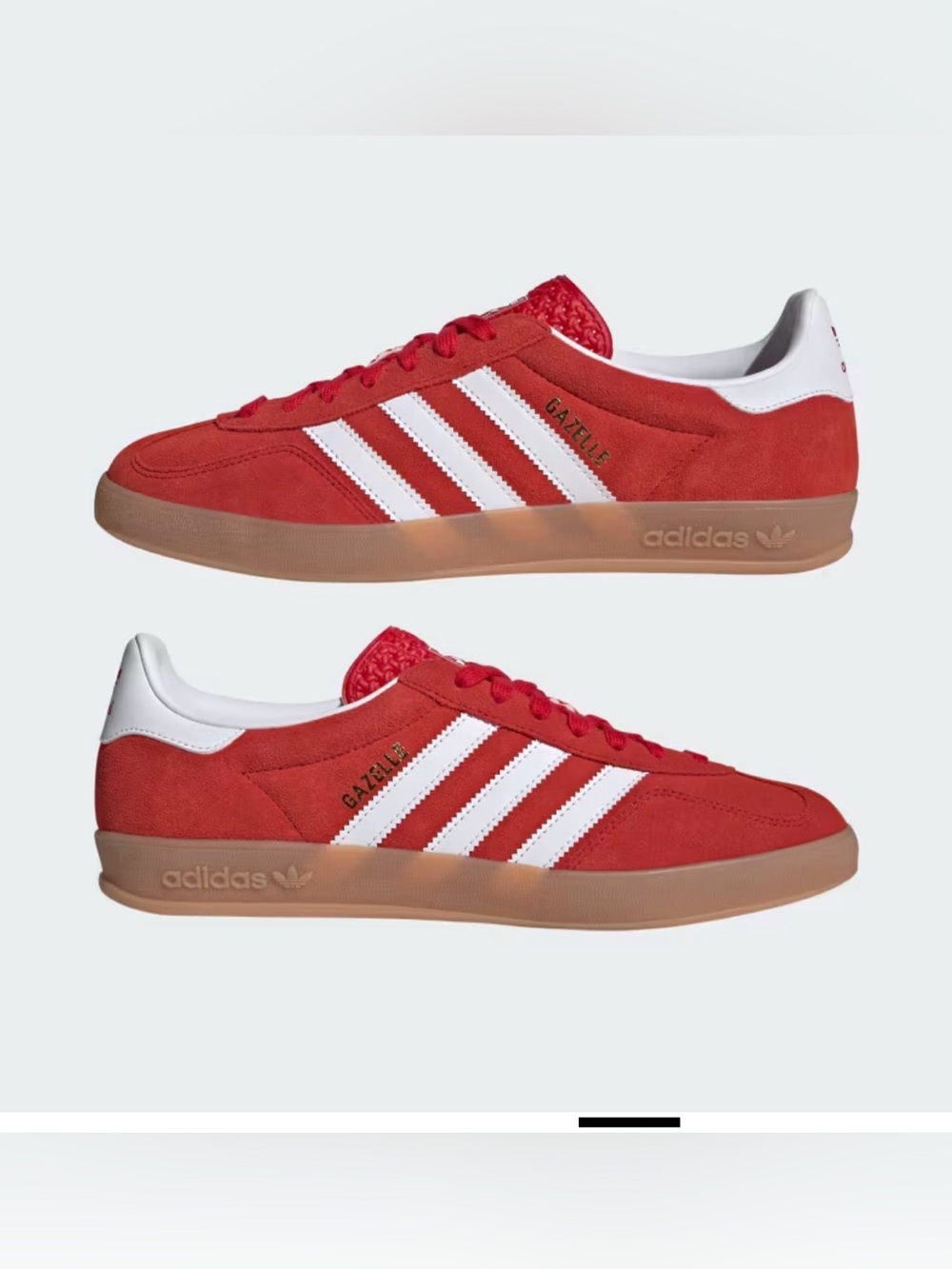 adidas Gazelle Indoor Red White Gum — Men’s 7.5